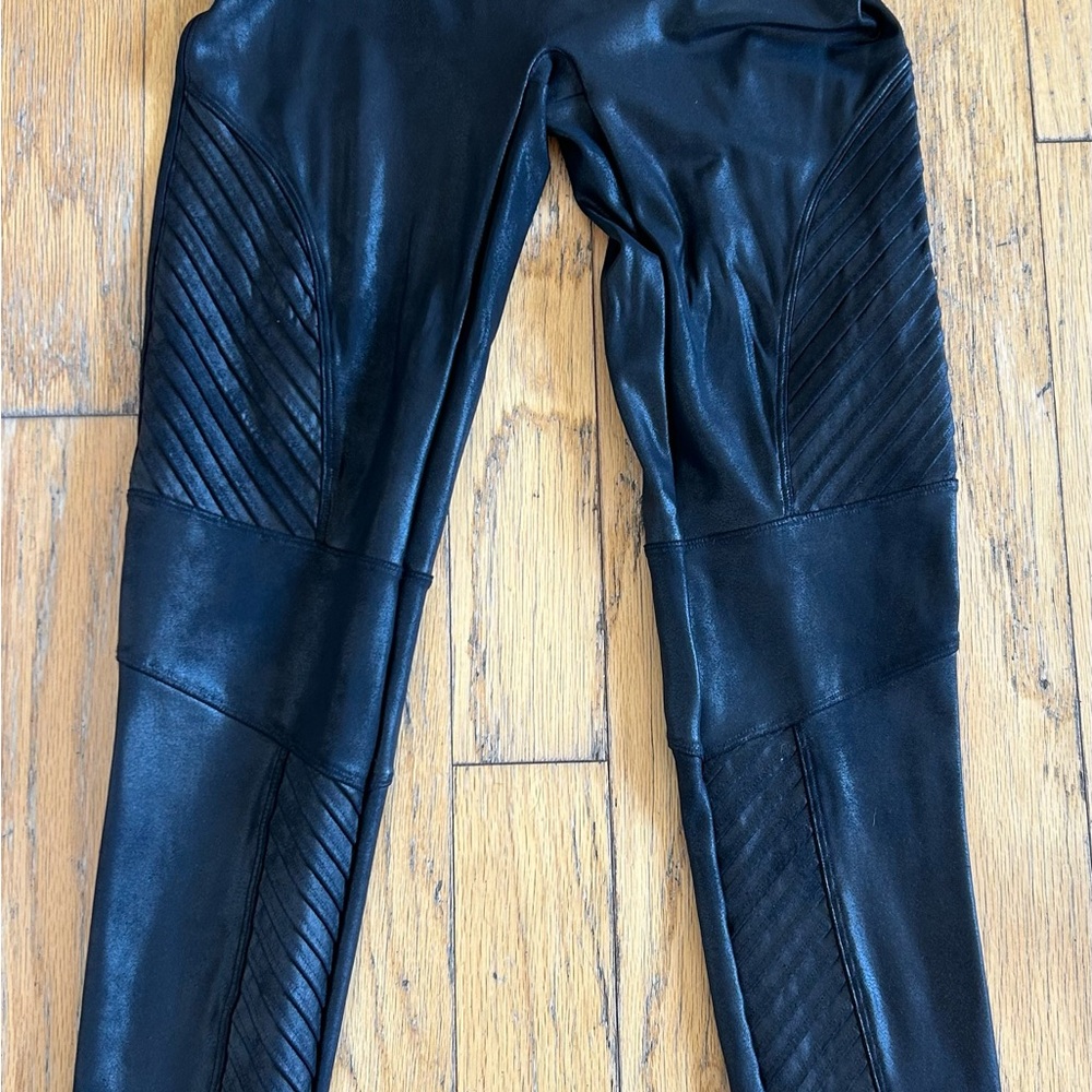 Spanx faux leather moto leggings